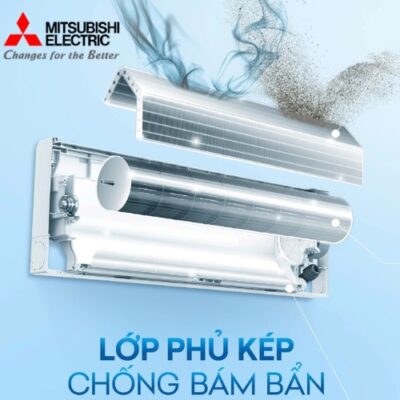 Công nghệ lớp phủ kép độc quyền Mitsubishi Electric – Giữ sạch tối ưu, bền bỉ hơn 10 năm