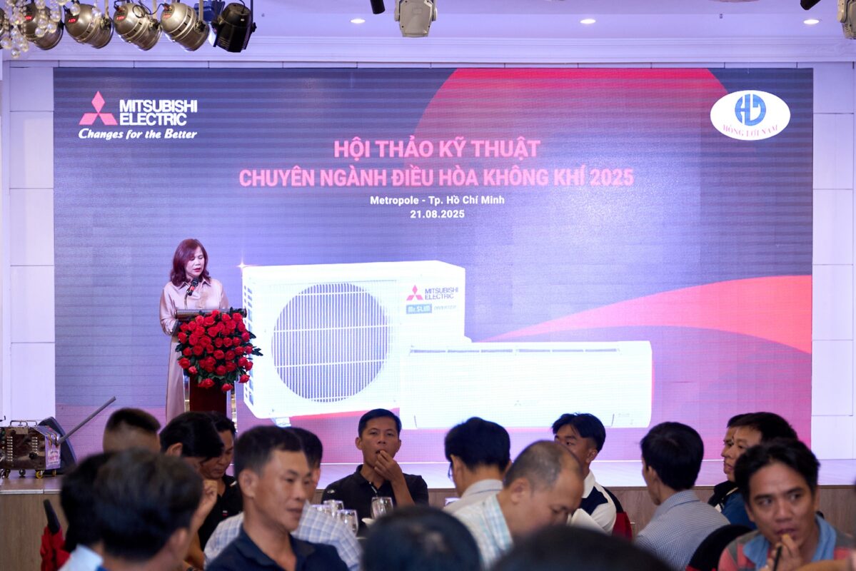 Madam Lê Thị Kim Tuyến, Giám đốc điều hành Công ty Hồng Lợi Nam, phát biểu tại sự kiện