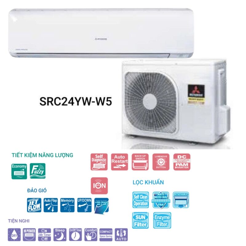 Review các chế độ tiện ích của Mitsubishi Heavy SRK24YW-W5