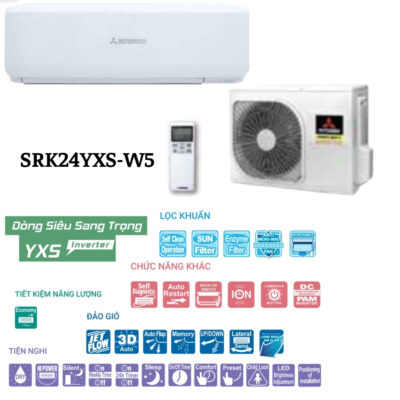 Review điều hòa Mitsubishi Heavy SRK24YXS-W5: Cao cấp với nhiều tính năng chăm sóc sức khỏe và tiện ích vượt trội