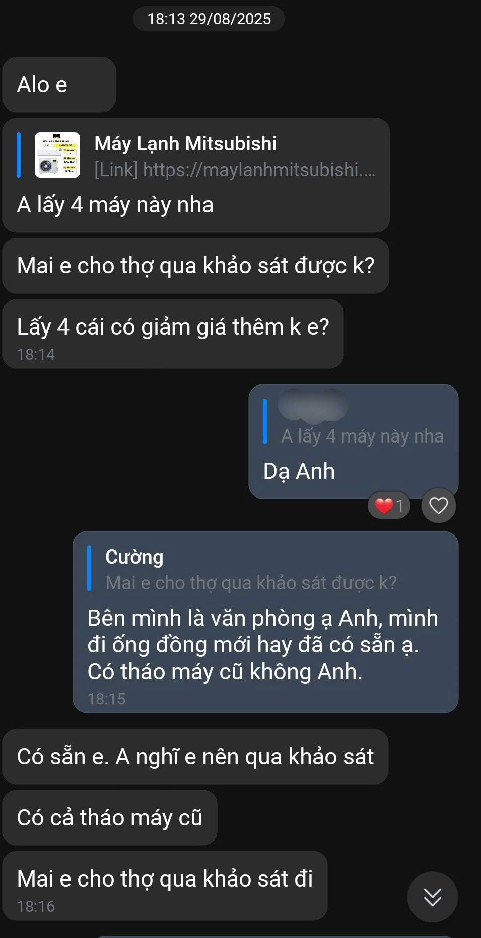 Khách quyết định chọn 4 bộ SRK24YW-W5 mới 100%