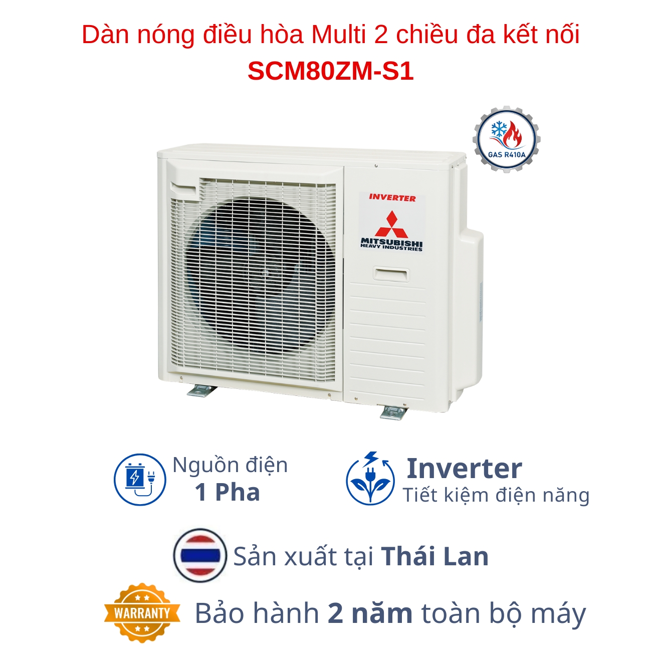 Dàn nóng Multi 2 chiều Mitsubishi Heavy SCM80ZM-S1 Inverter - Ảnh 3