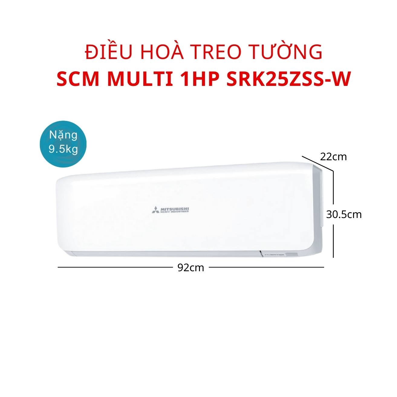 Dàn lạnh Multi Mitsubishi Heavy SRK25ZSS-W5 1HP 2 chiều - Ảnh 3